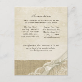 Vintage Lace and Burlap Information Card Begleitkarte