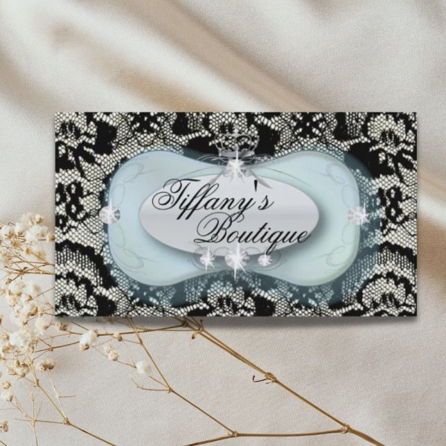 Vintage Lace Beauty Salon Fashion Business Cards Visitenkarte (Elegant Modern Lace  Beauty Fashion Business Cards)