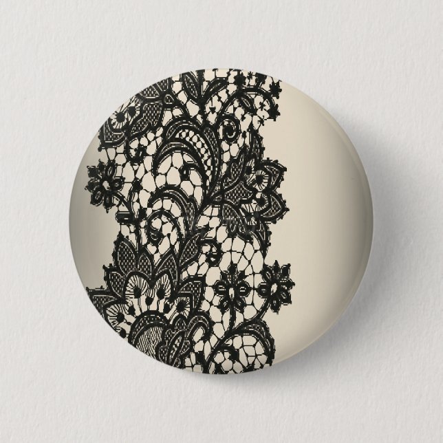 Vintage Lace beige Paris Mode Button (Vorderseite)