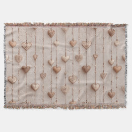 Vintage Lace Heart Strings Decke