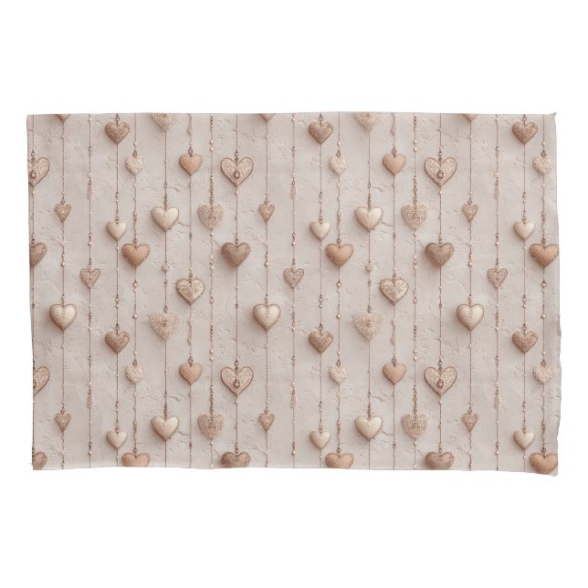 Vintage Lace Heart Strings Kissenbezug (Vorderseite)