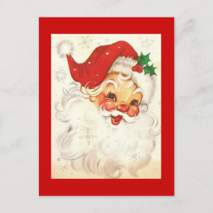 Vintage lächelnder Weihnachtsmann Feiertagspostkarte