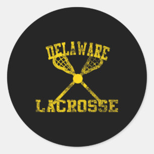 Vintage-Lacrosse aus Delaware Runder Aufkleber