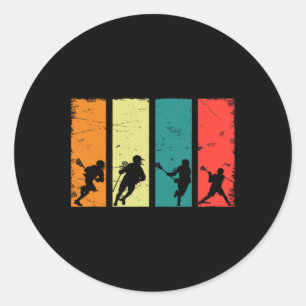 Vintage Lacrosse-Lacrosse-Lacrosse-Lacrosse Runder Aufkleber