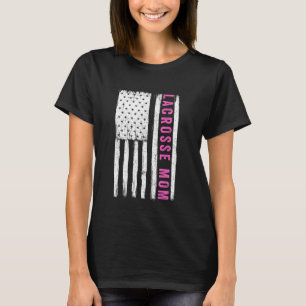 Vintage Lacrosse Mama Amerikanische Flagge Beste M T-Shirt