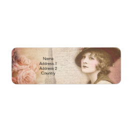 Vintage Lady-Adressetikett