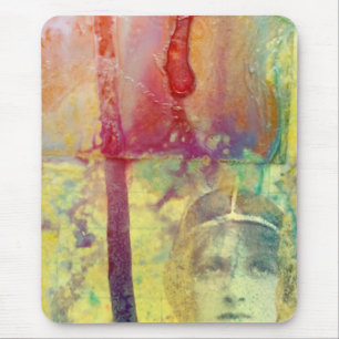 Vintage Lady Collage in gemischten Medien Mousepad