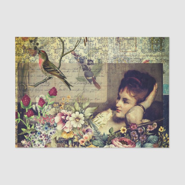 Vintage Lady Collage Seidenpapier (Vorderseite)