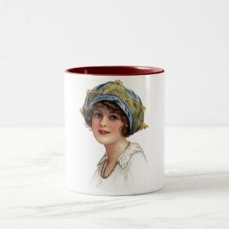Vintage Lady Coronet mit Spitzen-Tasse Zweifarbige Tasse