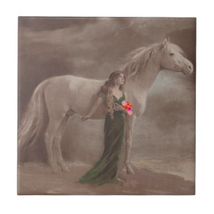 Vintage Lady DayDream & White Night Pferd Fliese