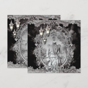 Vintage Lady Halloween Dinnerparty mit Spuk und Gr Einladung
