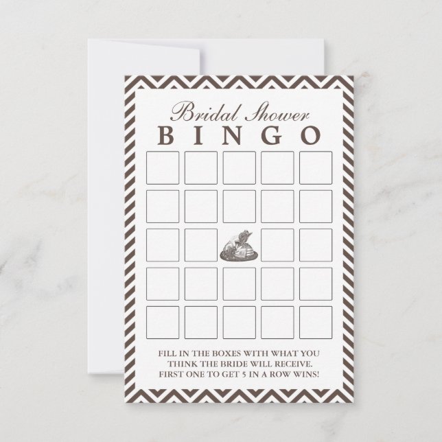 Vintage Lady Hat Zickzack Brautparty Bingo Cards (Vorderseite)