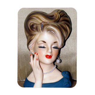 Vintage Lady Head Vase Modell Glamour 1960er Magnet