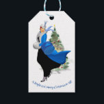 Vintage Lady in Blue Christmas Gruß Geschenkanhänger<br><div class="desc">Vintage Lady in Blue Christmas Gruß</div>