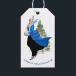 Vintage Lady in Blue Christmas Gruß Geschenkanhänger<br><div class="desc">Vintage Lady in Blue Christmas Gruß</div>