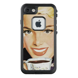 Vintage Lady in Pause Cafe Illustration iPhone C