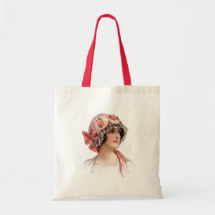 Vintage Lady in Silk Flower Bonnet Tragetasche