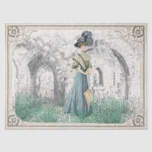 Vintage Lady Lavender Garden Seidenpapier