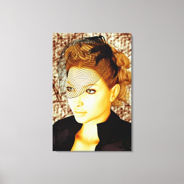 Vintage Lady Leinwanddruck (Vorderseite)