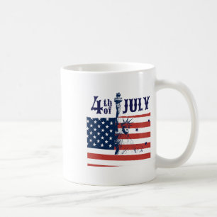 Vintage Lady Liberty American Flag 4. Juli Kaffeetasse