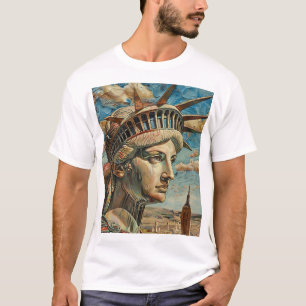 Vintage Lady Liberty Gemälde Statue of Liberty T- T-Shirt