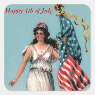 Vintage Lady Liberty Quadratischer Aufkleber