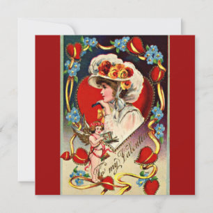 Vintage Lady My Valentine Einladung