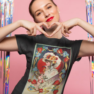 Vintage Lady My Valentine Women's Dark T - Shirt