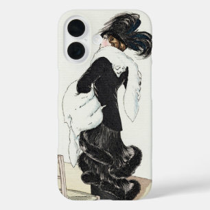 Vintage Lady of Fashion, Haute Couture Fur Coat iPhone 16 Hülle