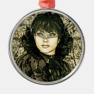 Vintage Lady Ornament Aus Metall