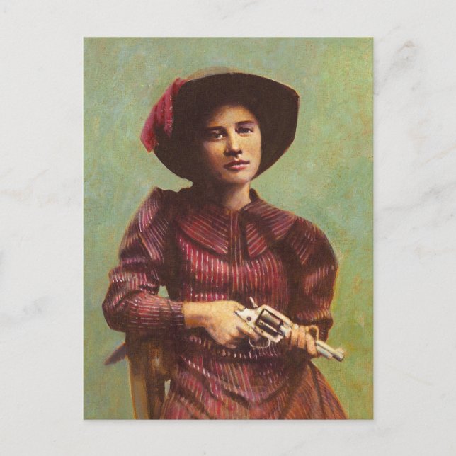 Vintage Lady Outlaw Postcard Postkarte (Vorderseite)