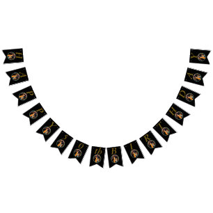 Vintage Lady Picken rosa Kirschblüten Schwarz Wimpelkette