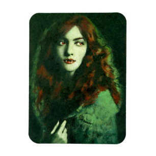 Vintage Lady Vampire flexibler Kühlschrankmagnet Magnet