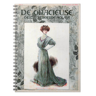 Vintage Ladys Fashion Illustration 1907 Notizblock
