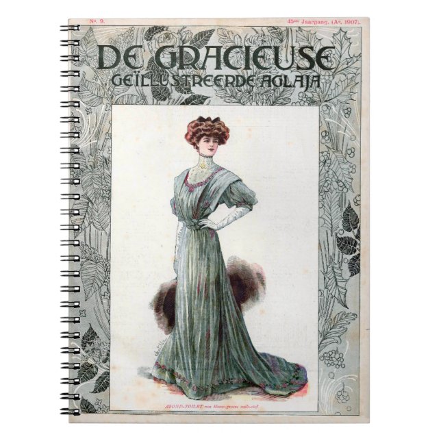 Vintage Ladys Fashion Illustration 1907 Notizblock (Vorderseite)