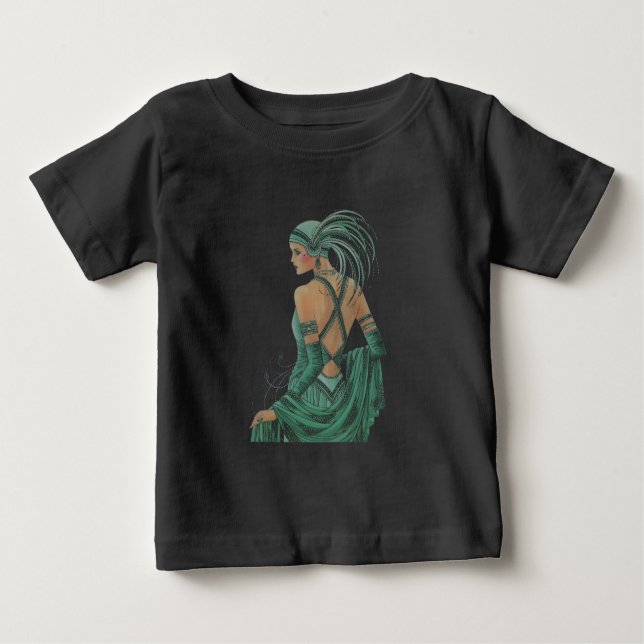 Vintage Ladys für grüne Kunstdrucke Baby T-shirt (Vorderseite)