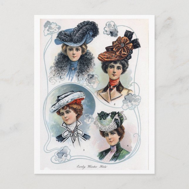 Vintage Ladys in Hats Postcard Postkarte (Vorderseite)