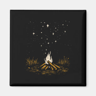 Vintage Lagerfeuer Camping Sterne Wandern Outdoor Magnet