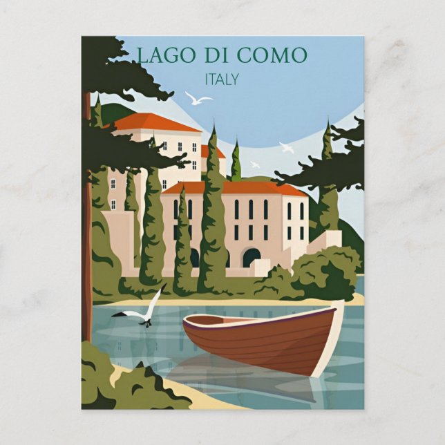 Vintage Lago di Como Italien Lombardia Postkarte (Vorderseite)
