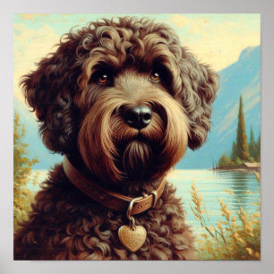 Vintage Lagotto Romagnolo Malerei Poster