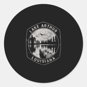 Vintage Lake Arthur Louisiana Outdoor-Urlaub Runder Aufkleber