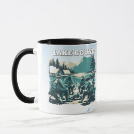 Vintage Lake Bound Camping Campfire Graphic Tasse