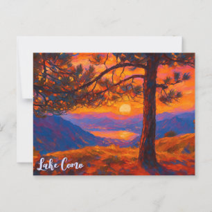 Vintage Lake Como Italien Retro Berge Postkarte