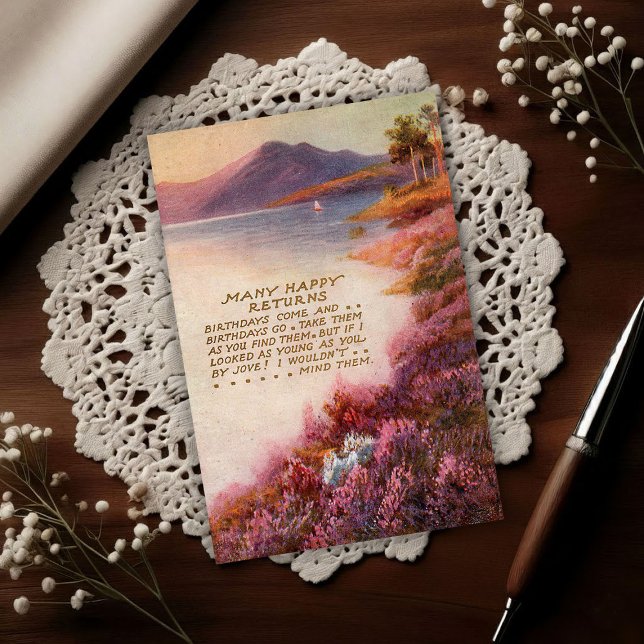 Vintage Lake District 1917 Geburtstag Postkarte (Von Creator hochgeladen)