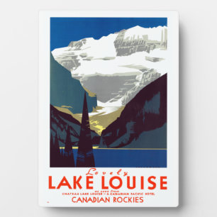 Vintage Lake Louise Kanadische Rocky Mountains Alb Fotoplatte