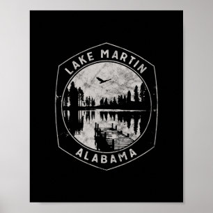 Vintage Lake Martin Alama Outdoor-Urlaub Poster