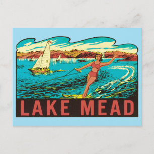 Vintage Lake Mead  Nevada NV State Label Postkarte