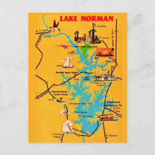 Vintage Lake Norman NC Karte Postkarte