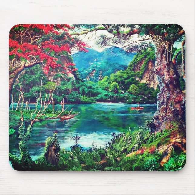Vintage Lake Painting Mousepad (Vorne)