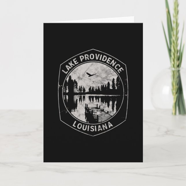 Vintage Lake Providence Louisiana Outdoors Vacatio Karte (Vorderseite)